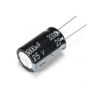 Condensador 25v 3300µf electrolítico radial 25x13mm.