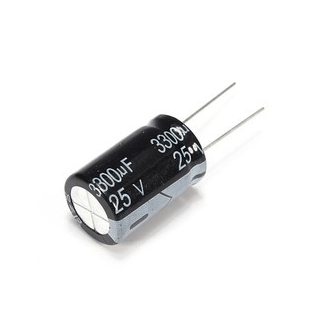 Condensador 25v 3300µf electrolítico radial 25x13mm.