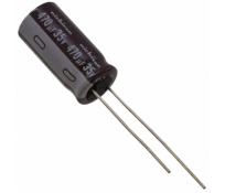 Condensador 35v 470µf electrolítico radial 16x10mm.