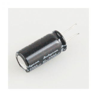 Condensador 16v 2200µf electrolítico radial 20x12mm.