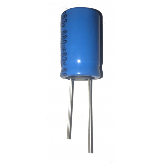 Condensador 63v 680µf electrolítico radial.