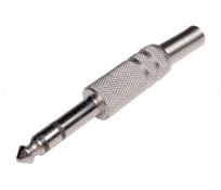 CONECTOR JACK 6,3MM AEREO MACHO 3 POLOS RECTO METALICO NIQUELADO