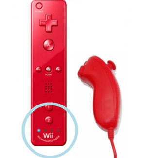 Mando Wii Motion Plus + Nunchuk Rojo *Compatible*