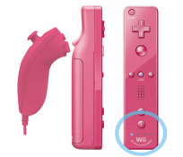 Pack Mando Wii Motion Plus + Nunchuk Rosa *Compatible*