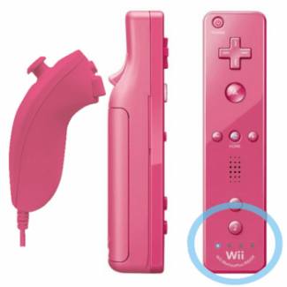 Pack Mando Wii Motion Plus + Nunchuk Rosa *Compatible*
