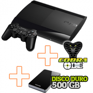 PS3 Super Slim 12 GB + COBRA ODE + Disco Duro Externo 500 GB