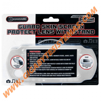 PSP 3000 Guard Skin/Screen Protect Lens with Stand *WHITE*