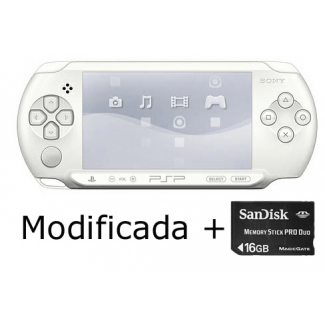 PSP E1000 blanca Modificada + 16GB